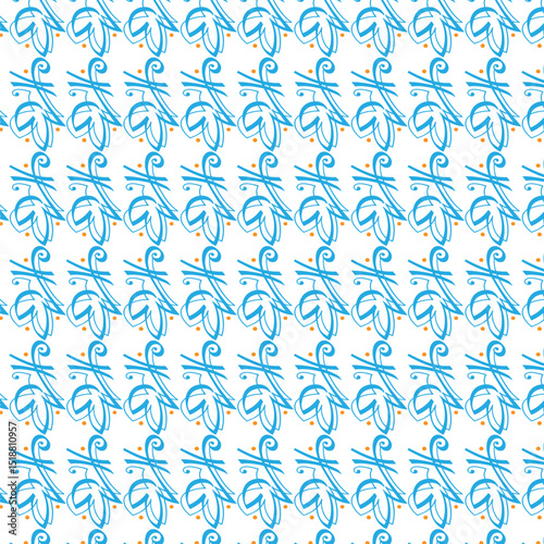 Abstract blue floral seamless pattern with leaves, a vintage vector illustration for wallpaper, textile, or elegant decor