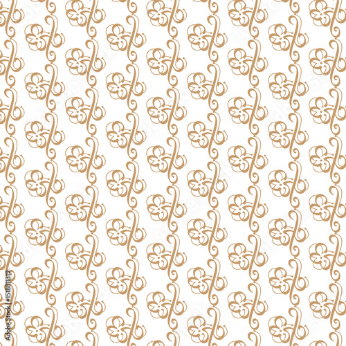 Seamless vector floral pattern with vintage ornamental design for wallpaper and fabric texture