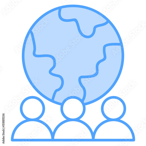 Diversity Blue Icon Element For Design