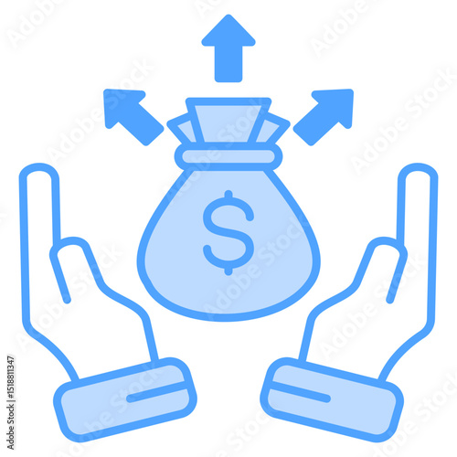 Investment Blue Icon Element For Design
