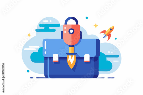 briefcase rocket startup concept