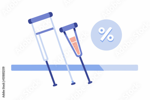 pair of crutches soft shadow