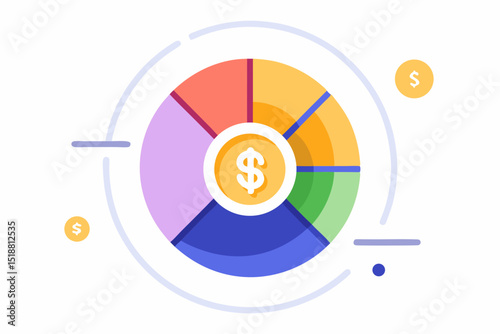 pie chart multiple sectors data display