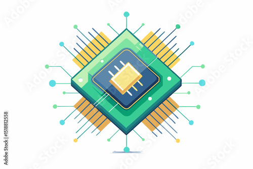 quantum processor chip particle animation