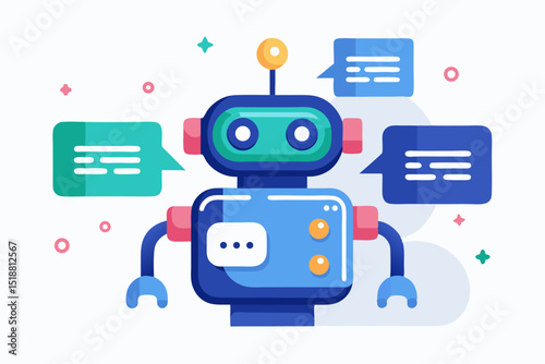 robot chatbot message bubbles digital reply