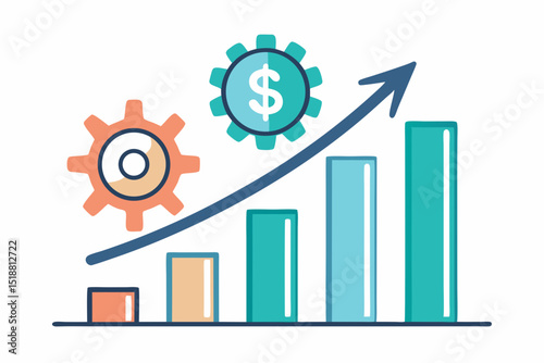 upward trending arrow bar graph