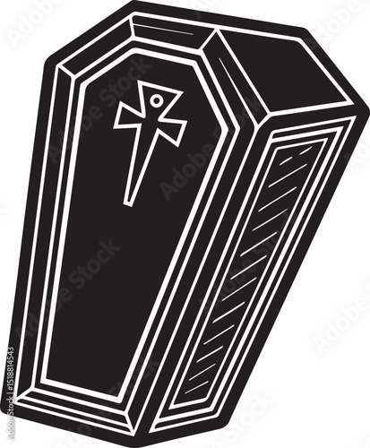 a coffin vector illustration, coffin logo vector, coffin on a white background