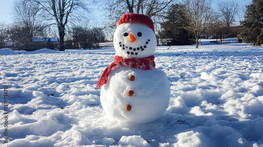 Obraz premium Charming Snowman in a Winter Wonderland