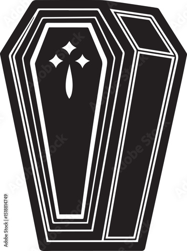 a coffin vector illustration, coffin logo vector, coffin on a white background