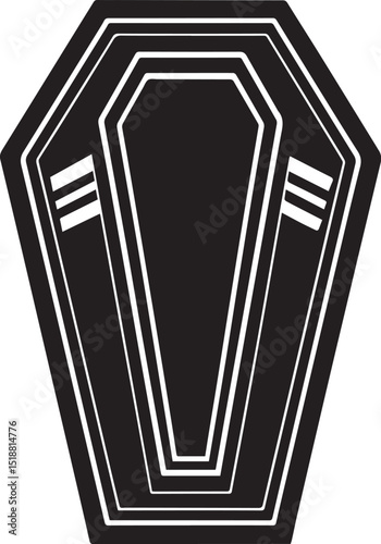 a coffin vector illustration, coffin logo vector, coffin on a white background