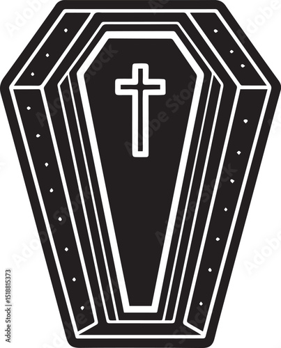 a coffin vector illustration, coffin logo vector, coffin on a white background