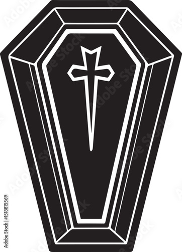 a coffin vector illustration, coffin logo vector, coffin on a white background