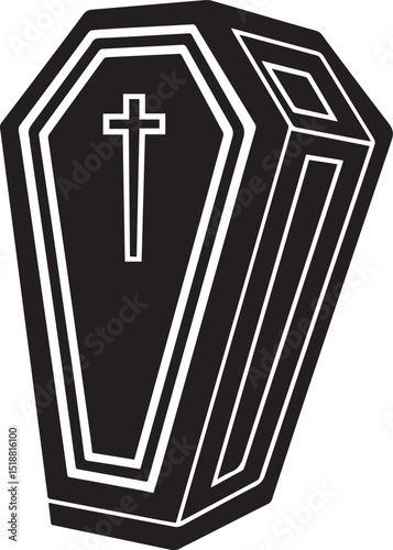 a coffin vector illustration, coffin logo vector, coffin on a white background