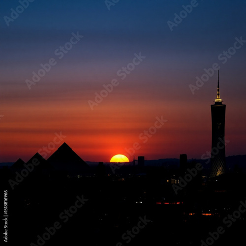 Explore egypt pyramids and cairo tower at sunset a breathtaking travel destination for history buffs and adventurers