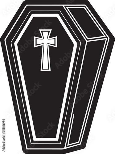 a coffin vector illustration, coffin logo vector, coffin on a white background