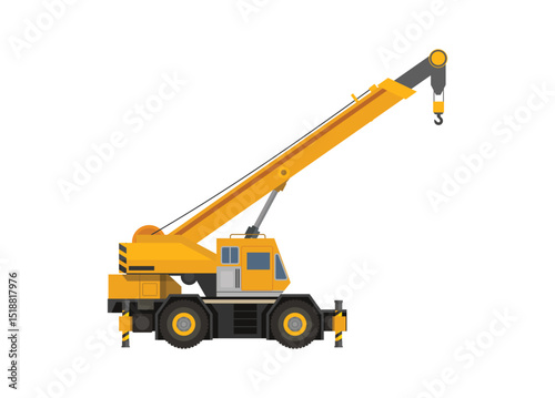 Crane vehicle. Simple flat illustration.