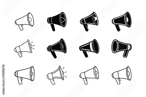 Megaphone Icon Set Collection