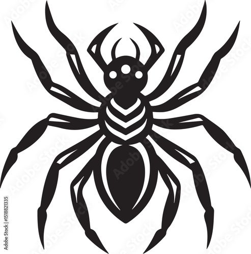 black halloween spider vector, spider vector logo, spider on a white background