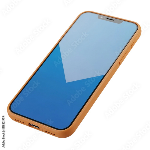 Smartphone illustration isolated on transparent background, clipping path.