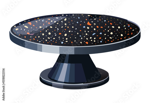 Dark Terrazzo Pedestal Coffee Table