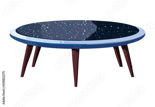 Modern Dark Blue Terrazzo Round Table