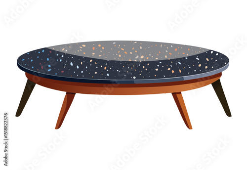 Contemporary Dark Terrazzo Round Table