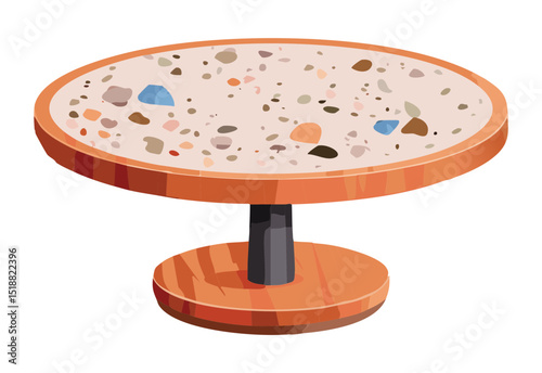 Elegant Terrazzo Round Pedestal Table