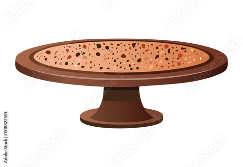 Classic Brown Terrazzo Round Pedestal Table