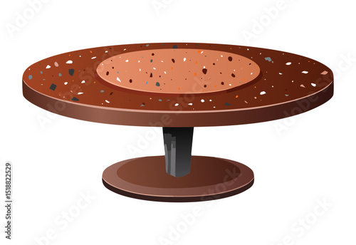 Classic Brown Terrazzo Round Pedestal Table