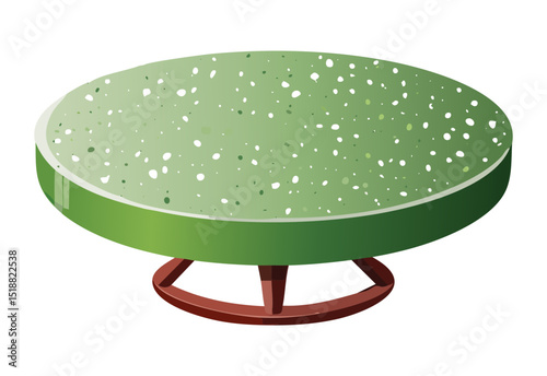 Elegant Green Terrazzo Round Pedestal Table