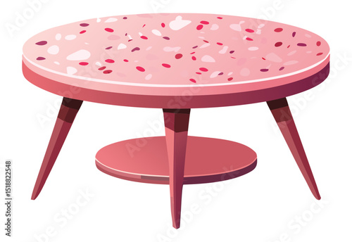 Charming Pink Terrazzo Round Pedestal Table