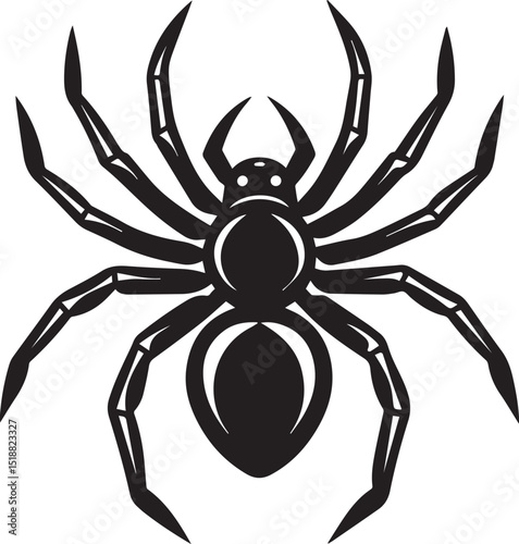 black halloween spider vector, spider vector logo, spider on a white background