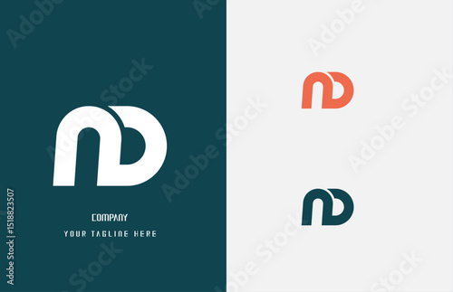 AD, ND, Logo Design, Initial Logo AD, ND,  branding company, vector illustration