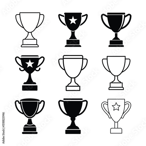 Trophy Cup Award Icon Collection