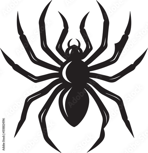 black halloween spider vector, spider vector logo, spider on a white background