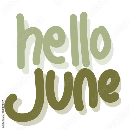 Hello June Hello June  template. Design for banner, greeting cards or print.