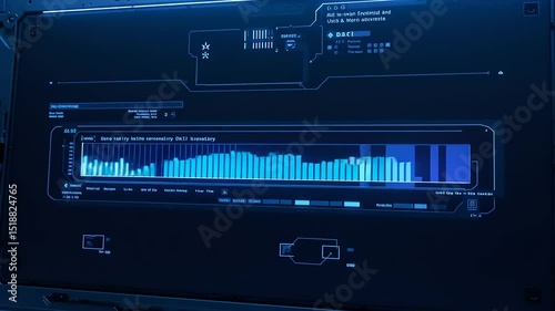 Futuristic digital interface with data charts