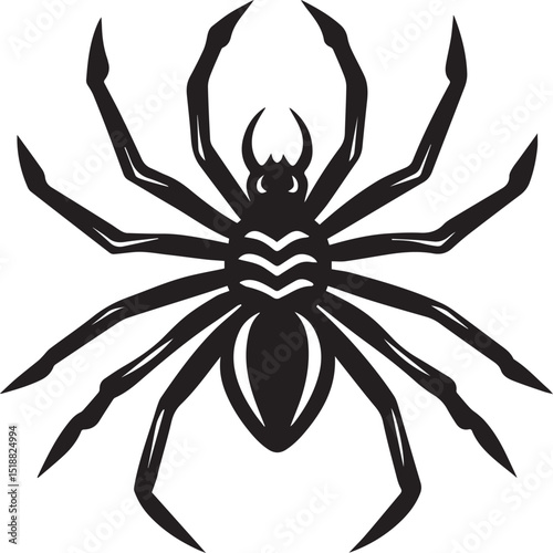 black halloween spider vector, spider vector logo, spider on a white background