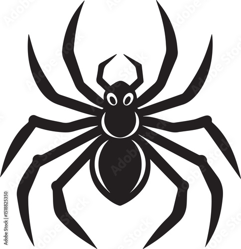 black halloween spider vector, spider vector logo, spider on a white background