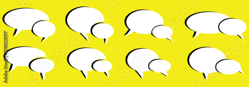 Speech Bubble set. Talk bubble. Cartoon vector illustration.