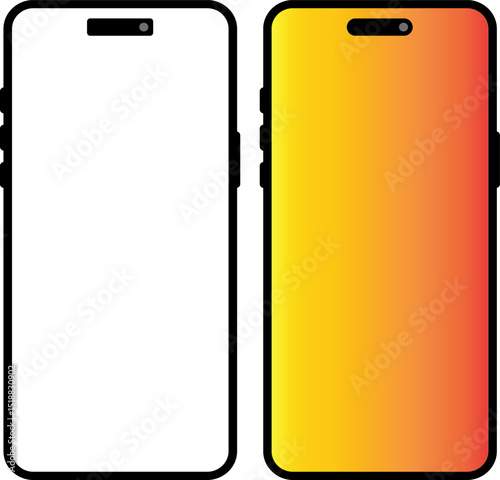 blank smart phone with blank screen