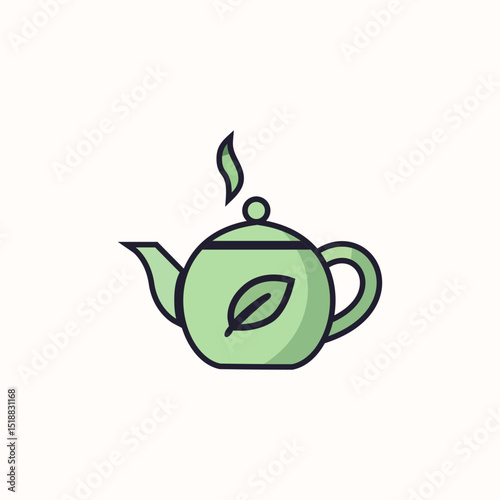 Teapot Icon – Flat Hot Beverage Kitchenware Symbol