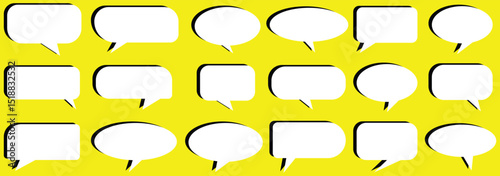 Big set of speech bubbles. speech bubbles represent online chatting, social media discussions, and the exchange of ideas in a connected digital world.