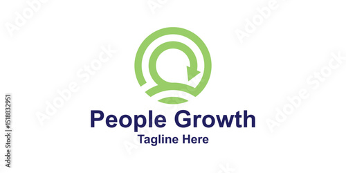 logo design combination people and arrow,growth,creative,elegant.