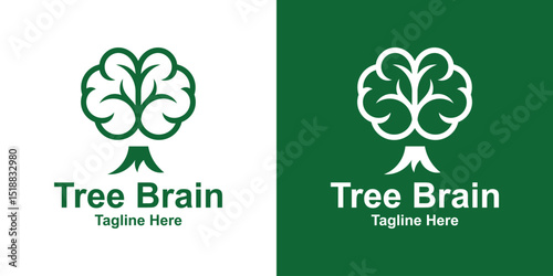 logo design tree and brain,idea,think,nature,design creative elegant.