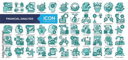Financial Analysis Solid Icon Collection