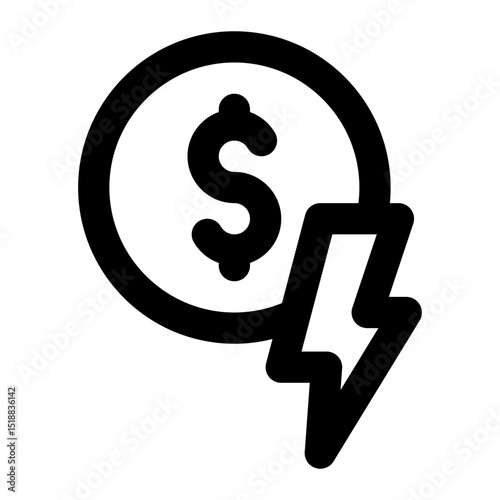 Financial crisis icon with outline style.