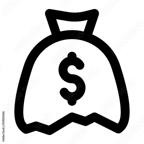 No savings icon with outline style.