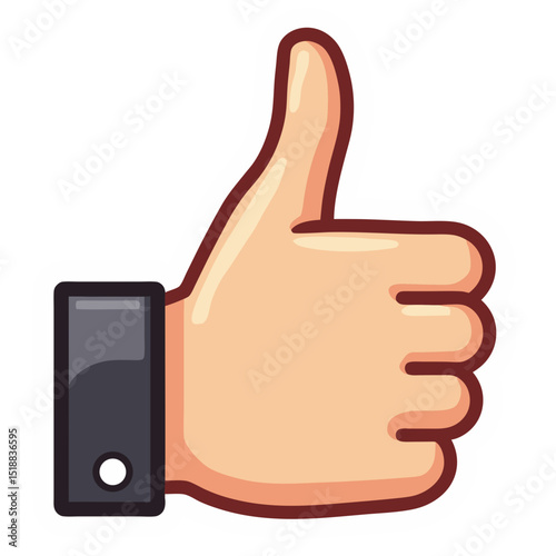 Thumb up emoji icon on black background for social media approval and like concept