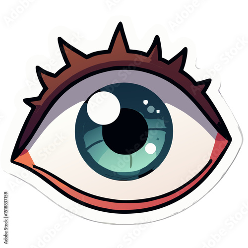 Cartoon Eye Illustration Against a Black Background: A Stylish Visual Representation